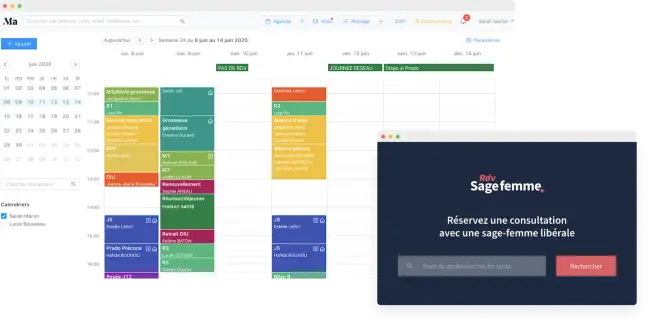Prise de rendez-vous en ligne — interface Maieuticapp